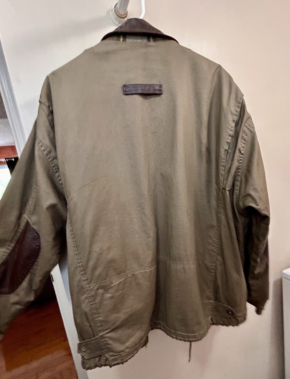 London Fog Men’s XL Brown Waxed Canvas Jacket with Pockets Classic Outdoor Coat