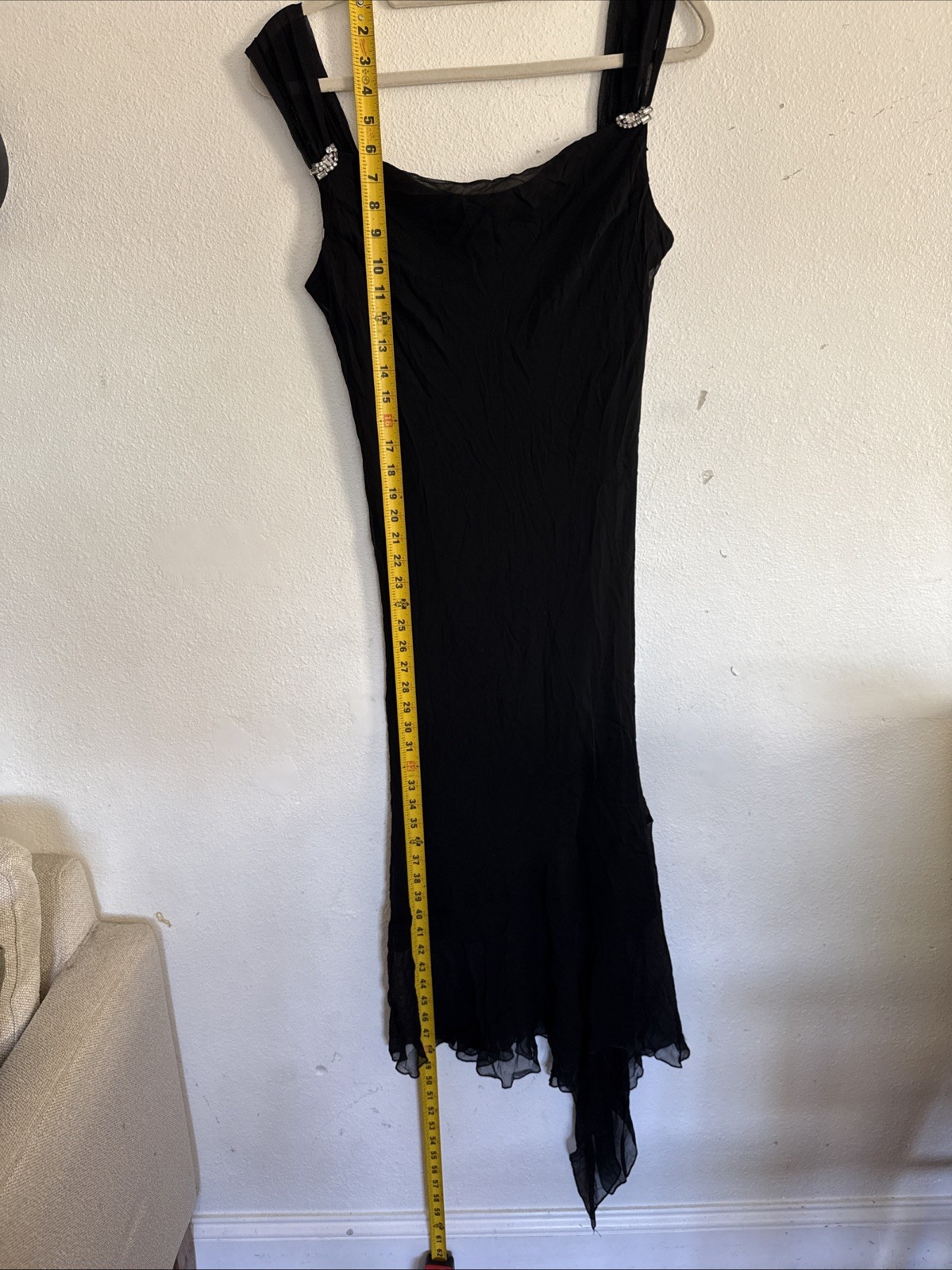 Vtg Jonathan Martin Studio 100% Silk Sz 14 Handkerchief Fairy Goth Midi Dress