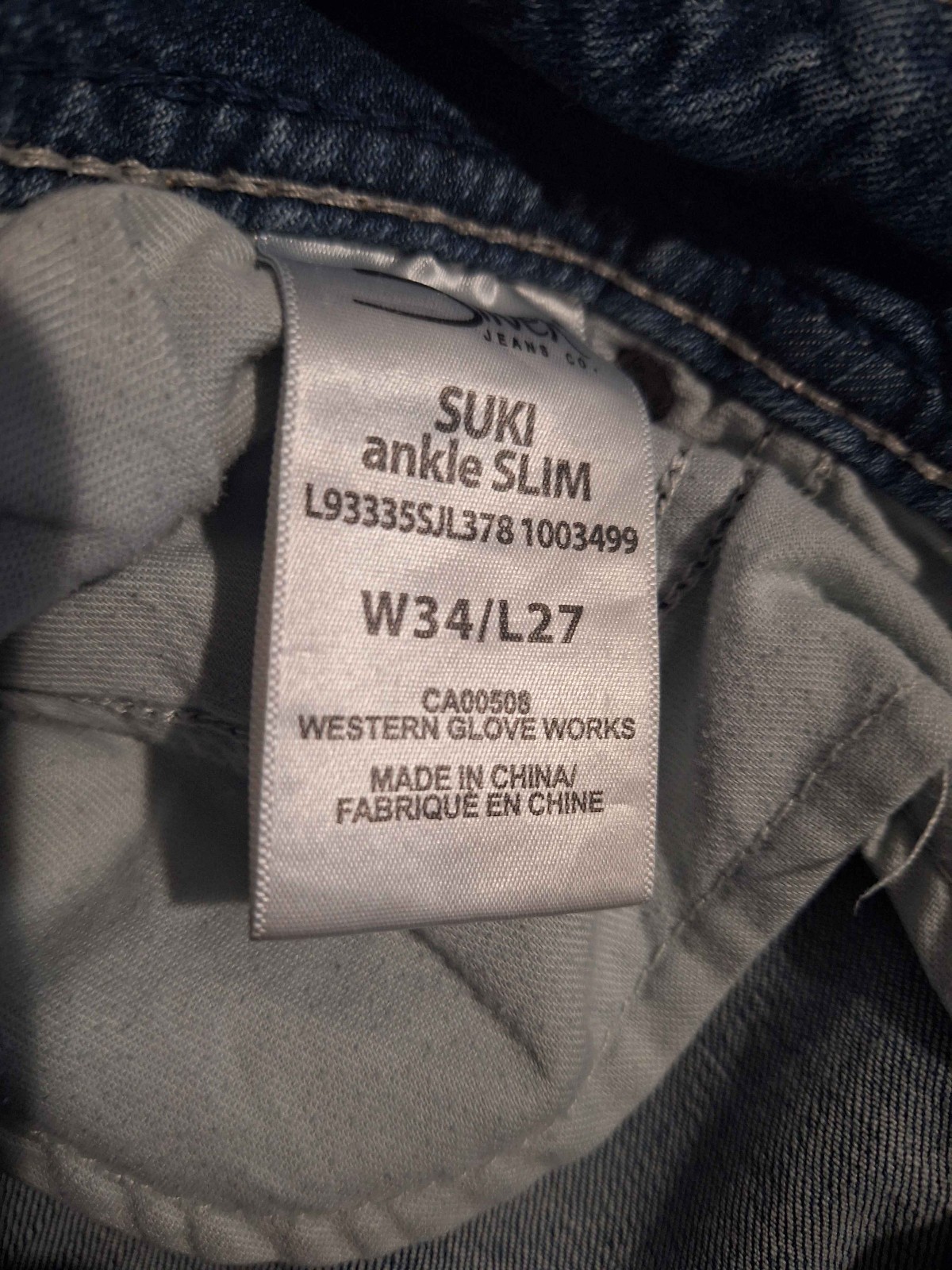 Silver Jeans SUKI ankle SLIM W34/L27 Stressed Blue Jeans