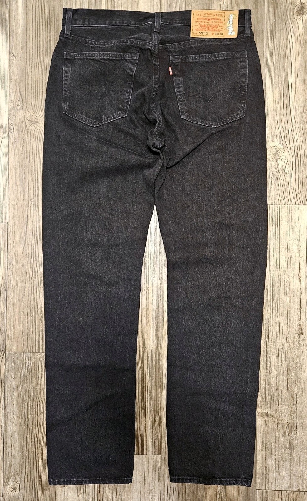 Denim Tears x Levi’s 501 Button Fly Big E Jeans Black Grey Men’s Sz 36 x 34 NWOT