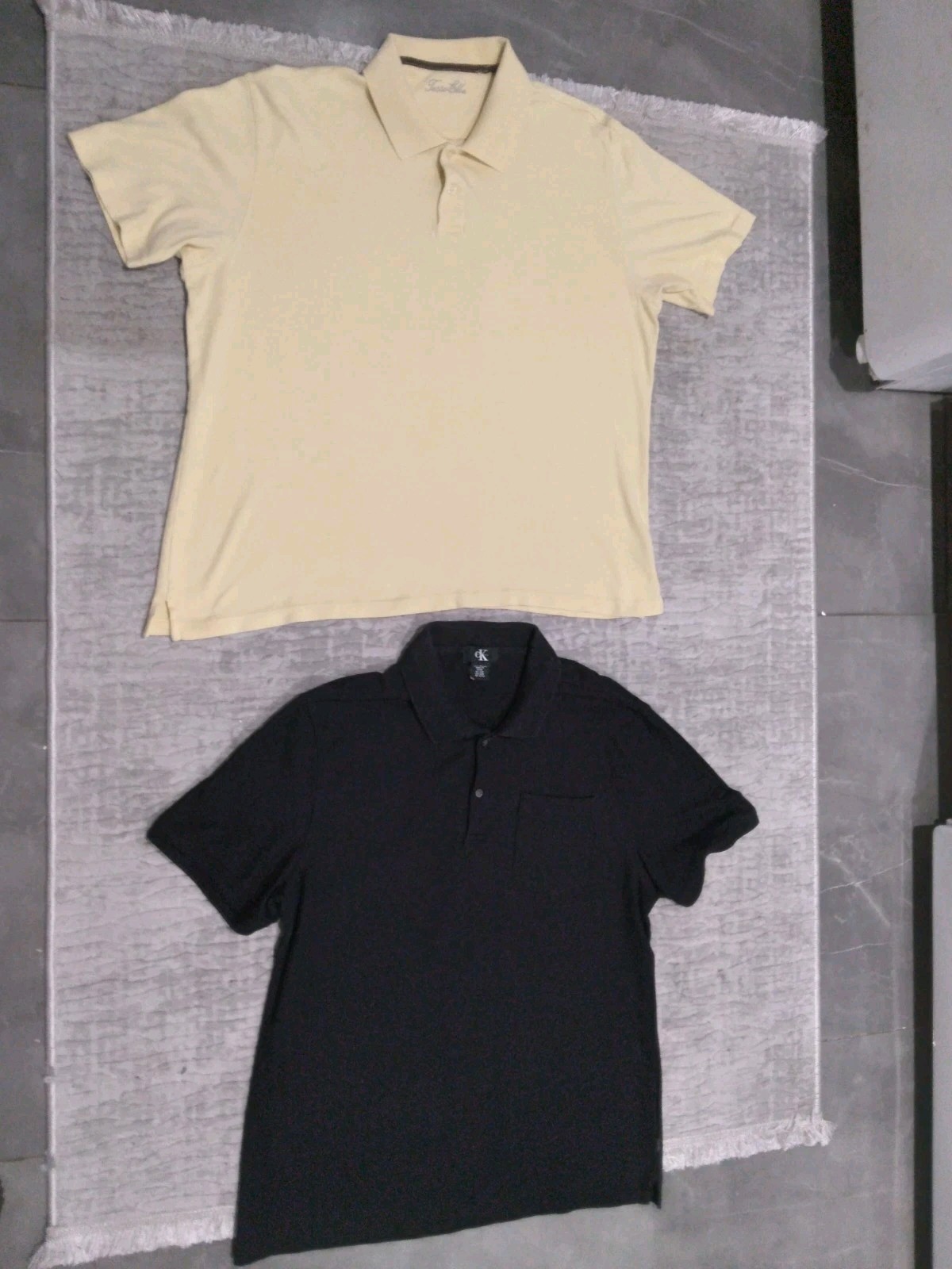 Lot Of 2 Polo Shirts Mens Size Large Mixed Brands. Yellow/Black. C23