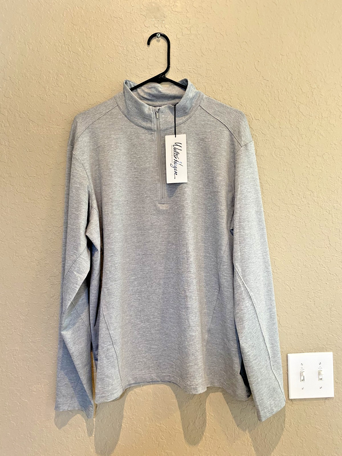 Walter Hagen 11 Majors Men’s L Gray Mock Neck 1/4 Zip Pullover NEW WITH TAGS
