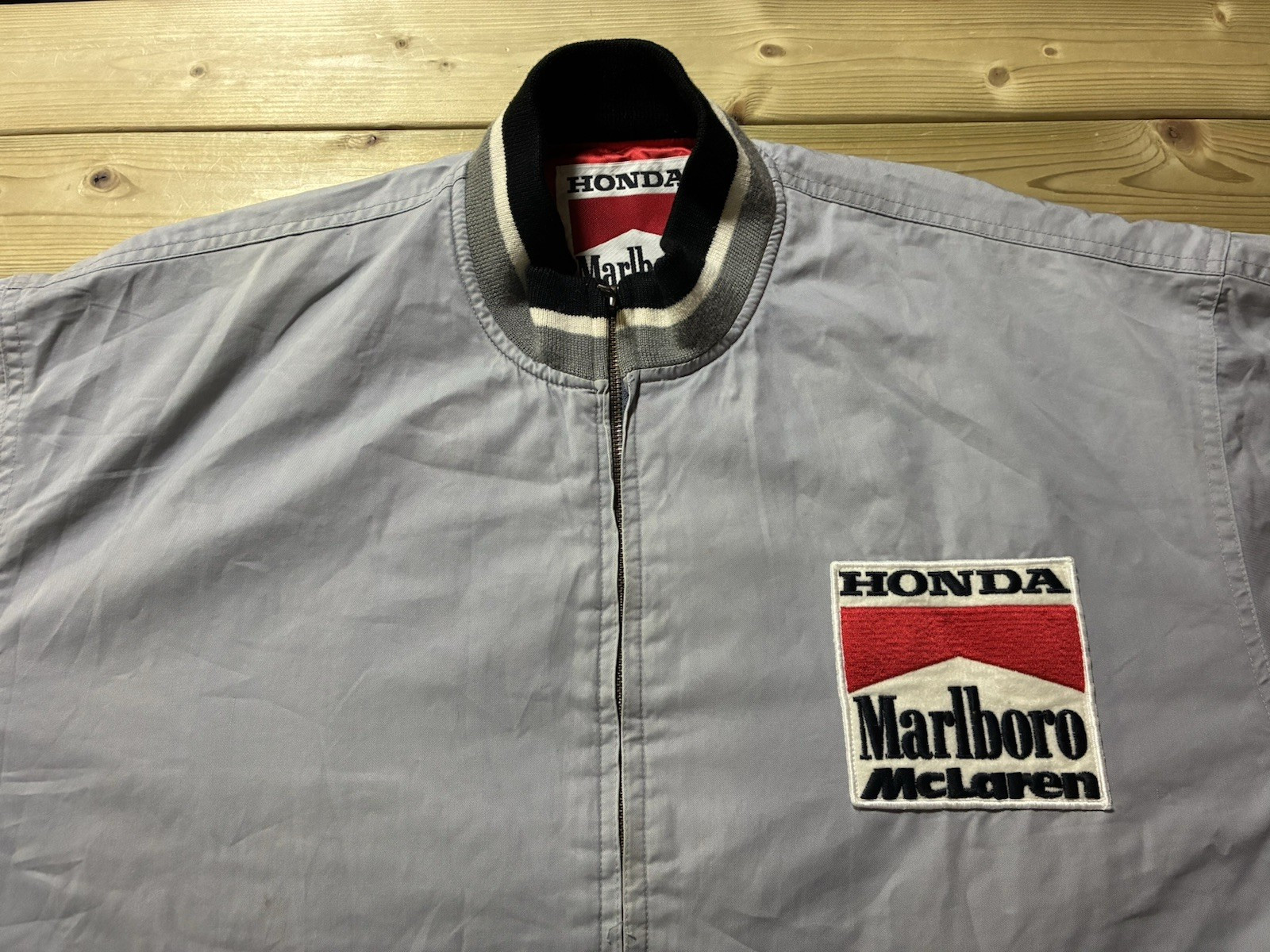 Marlboro McLaren Honda Formula 1 Racing Team Jacket Cotton Size LL Vintage 90s