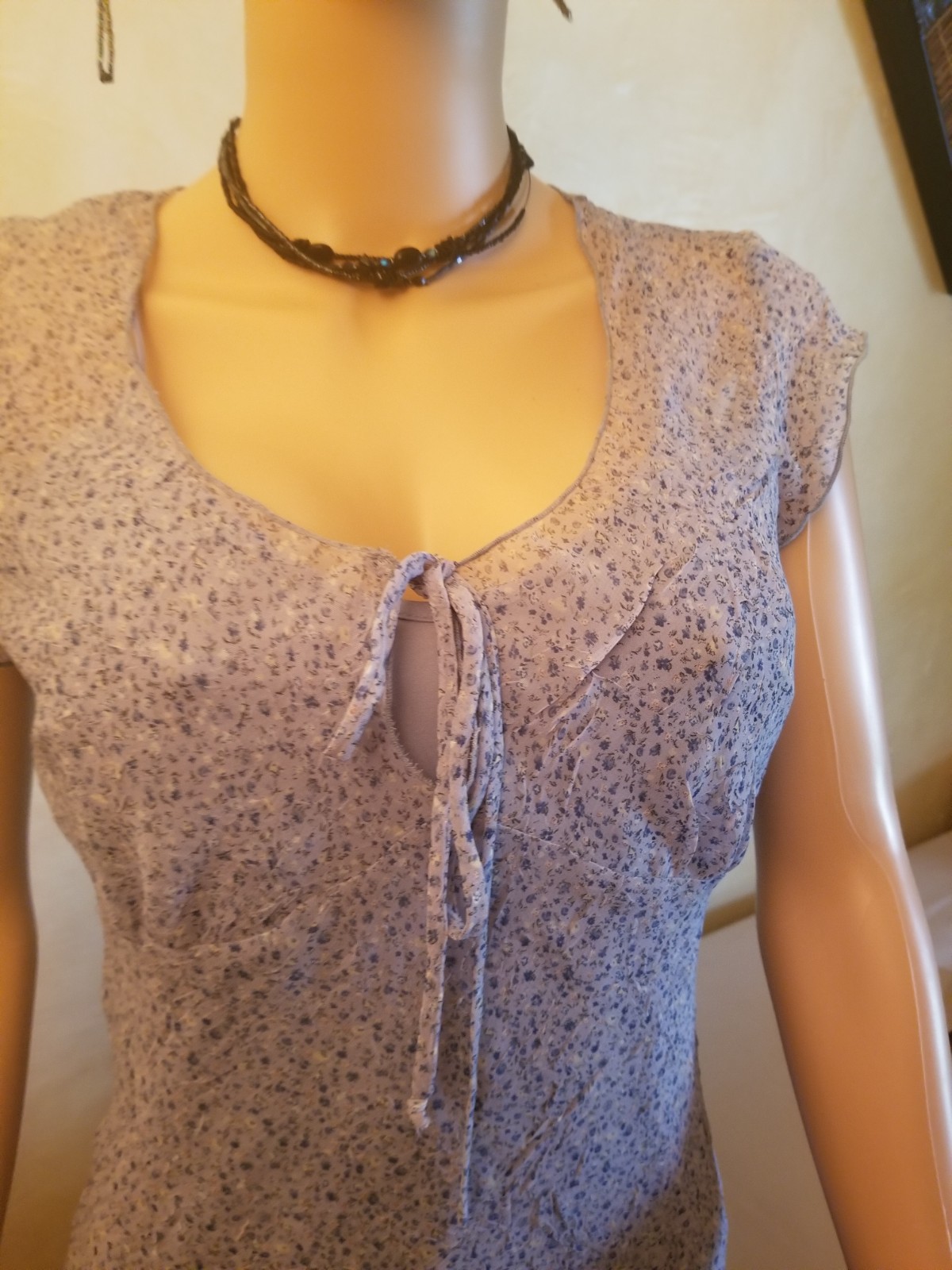 VINTAGE BREAKIN LOOSE BLUE BOHO FLORAL SLEEVELESS LONG SLIP DRESS SZ 5/6