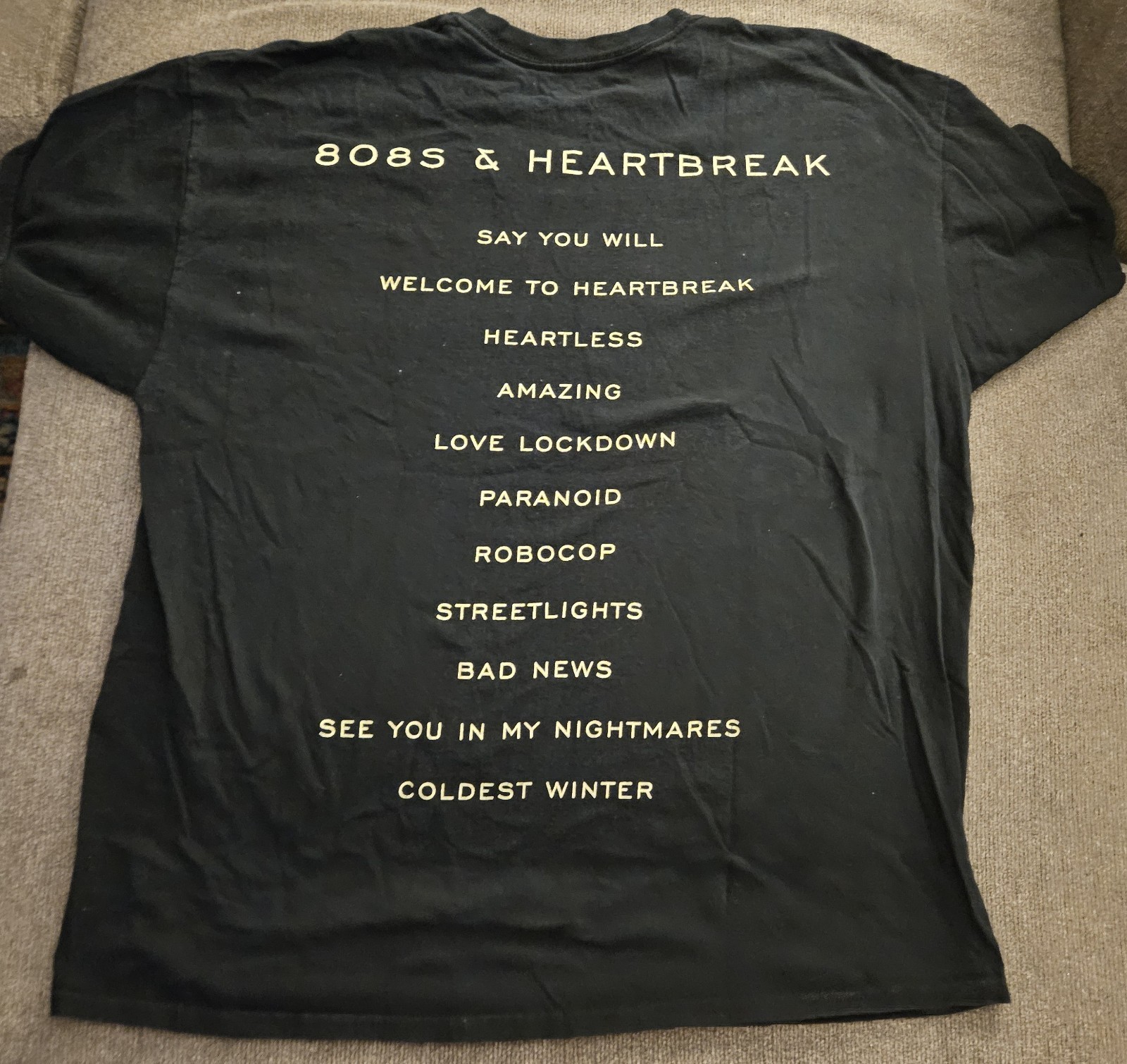 Kanye West 808s & Heartbreak Hollywood Bowl Tour2015 Shirt XL Black RARE Concert
