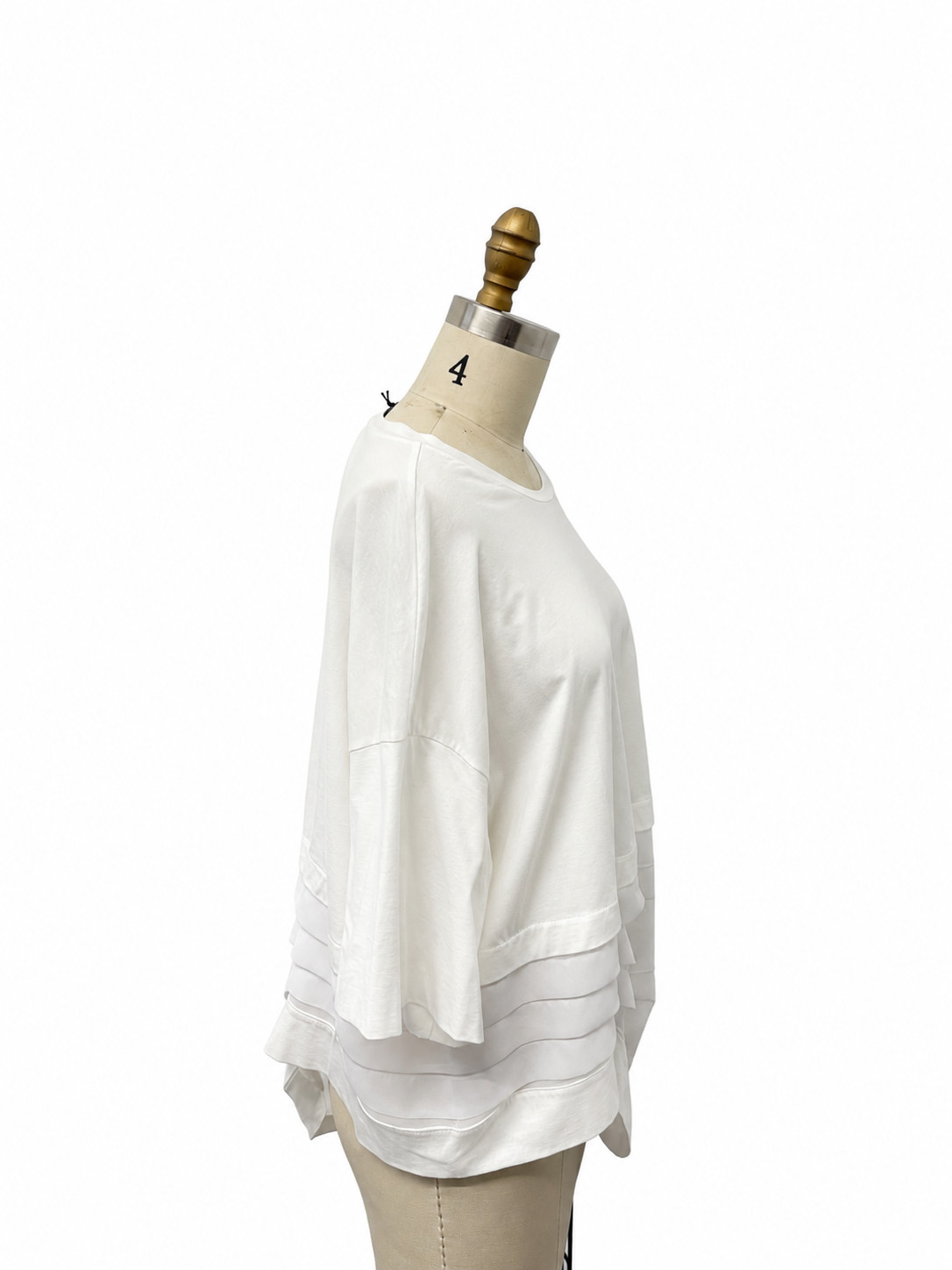 Pier Antonio Gaspari White asymmetrical with ¾ sleeves t-shirt IT42 US Size 6