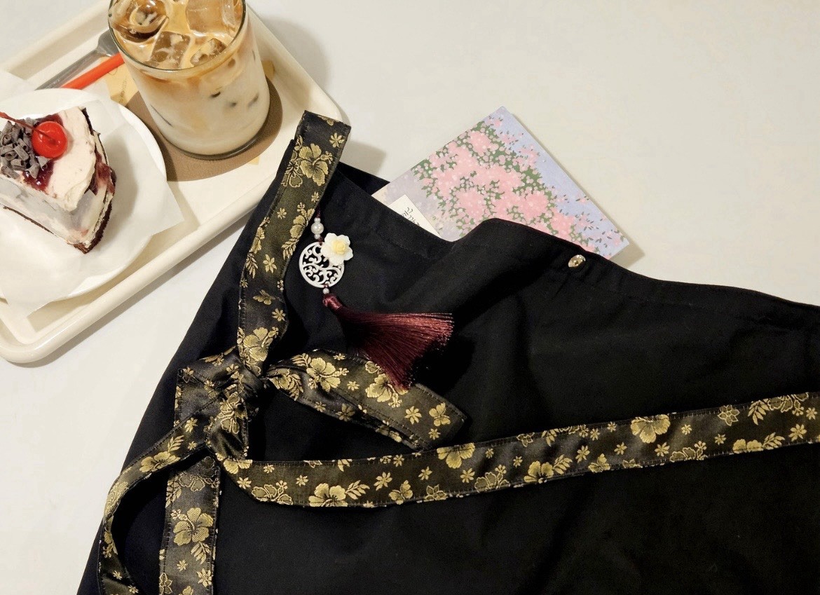 Korean Hanbok Traditional Style Shoulder Bag Eco Tote Norigae Charm Handmade