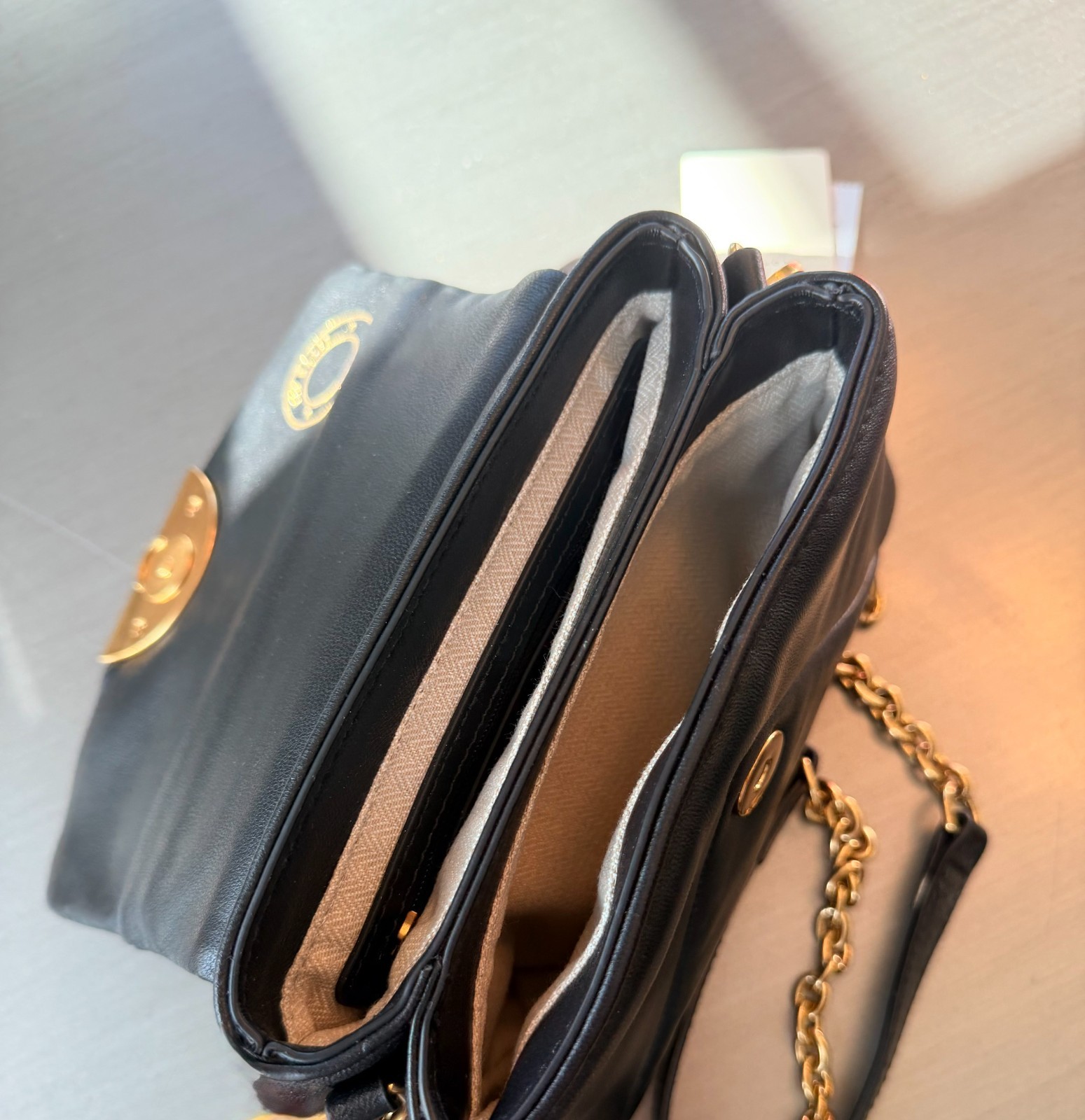 Ted Baker London Poppy Moon Black Leather Top Handle Bag NWT