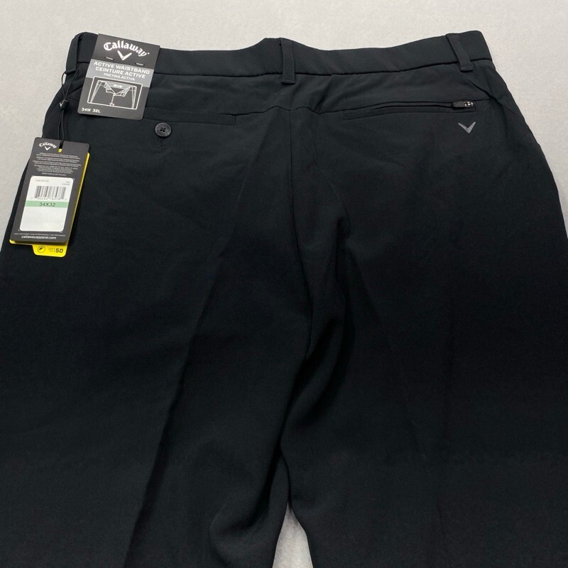Callaway Men’s Black Golf Pants Size 34×32 with Swing Tech 10222