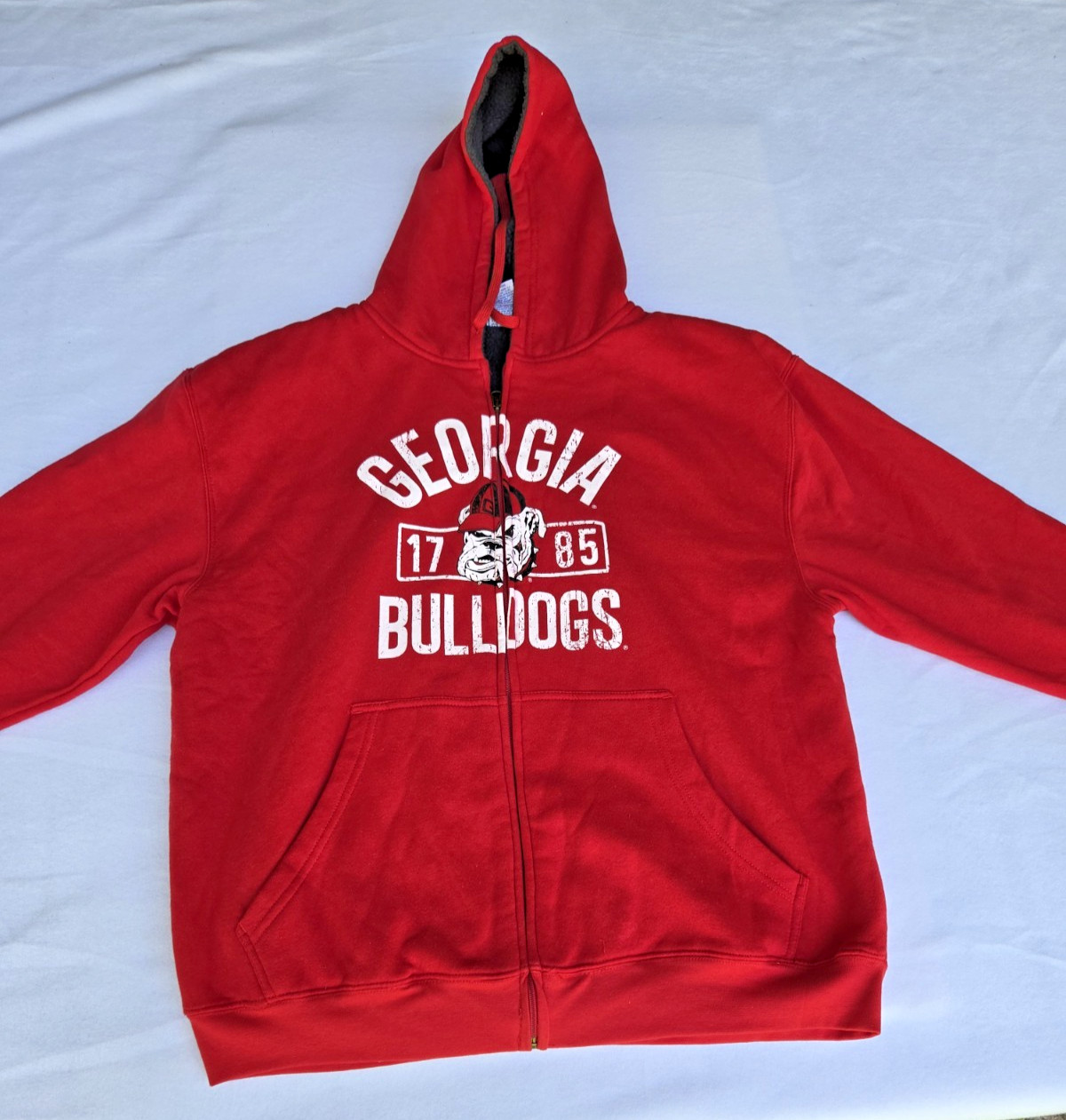 ProEdge Full Zip Faux Fur Lined Hoodie Georgia 1785 Bulldogs Size XL