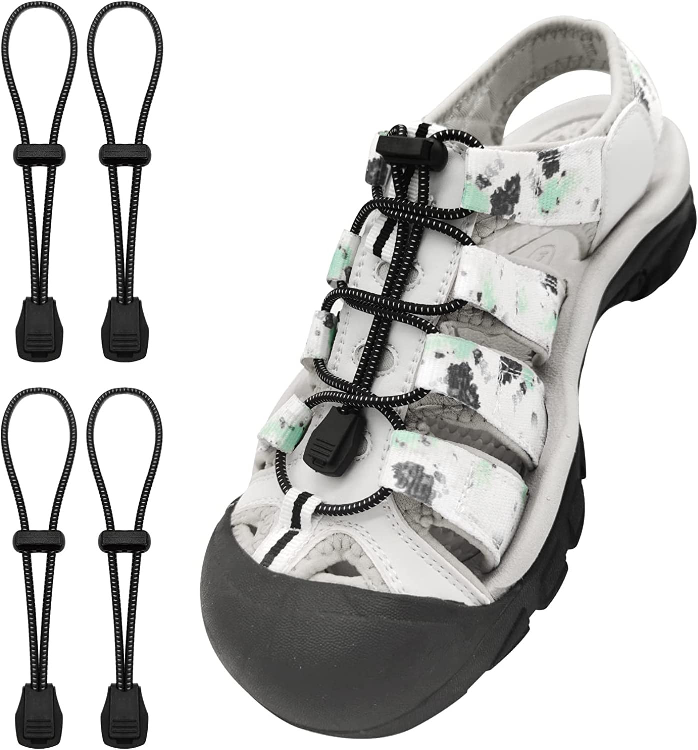 2 Pairs Elastic No Tie Shoe Laces Replacement Laces for Keen Sandal
