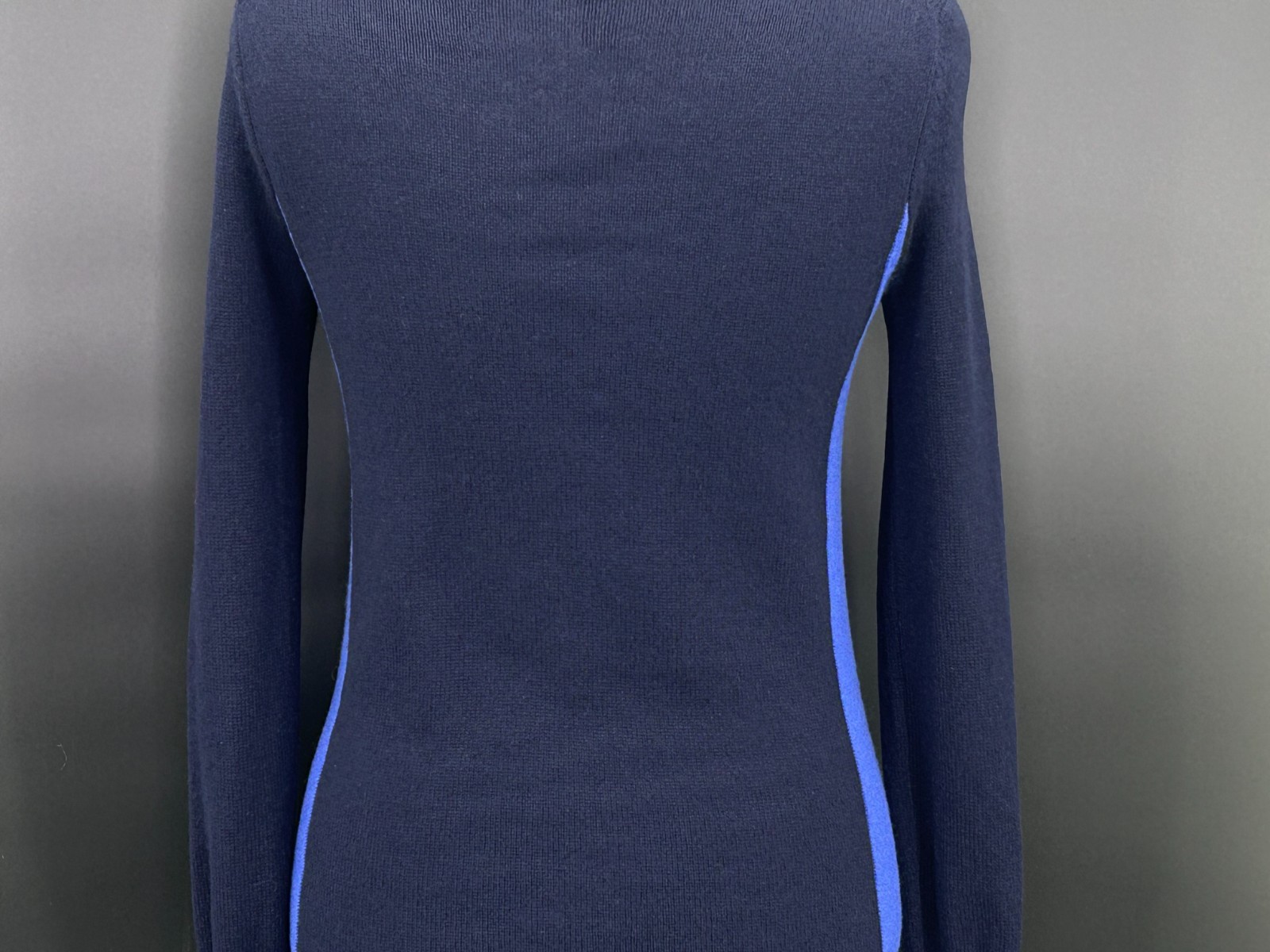 Aqua Cashmere Sweater Womens S Pullover Knit Tunic Blue Colorblock Long Sleeve