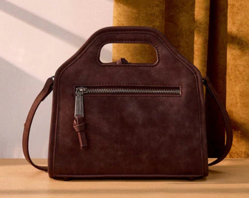 TRINITY RANCH GENUINE COWHIDE SATCHEL CROSSBODY BAG