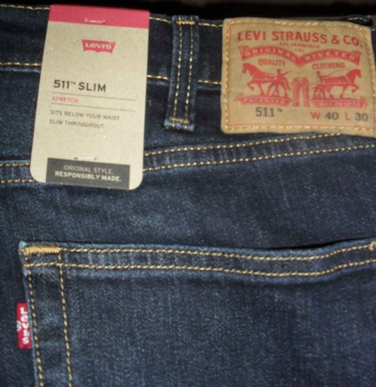 Levi’s 511 Slim Fit Men’s Jeans Wash: Sequoia Style# 04511-1390 40 X 30 NEW TAGS