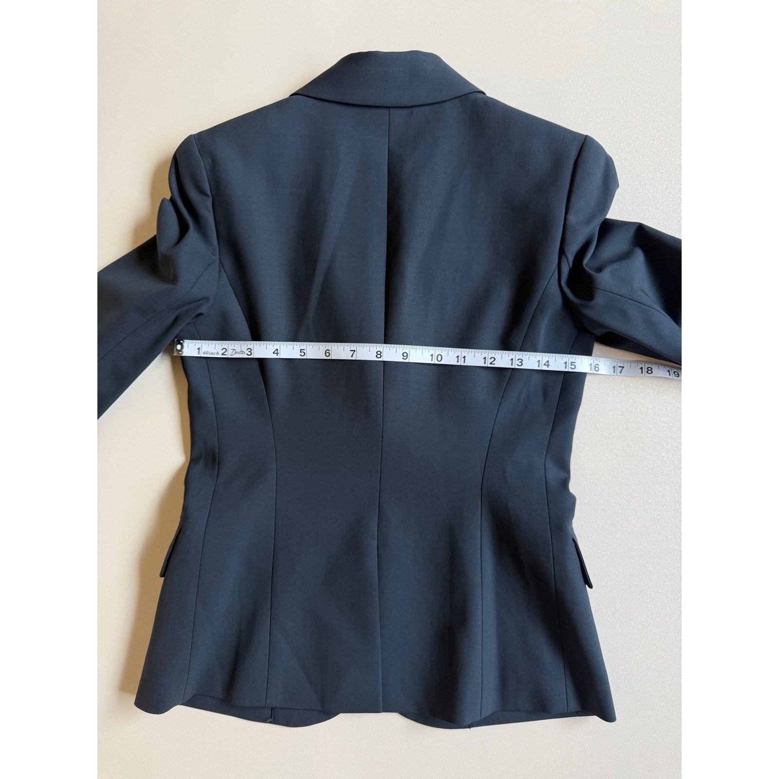 Theory Women’s Navy Single-Button Wool Blend Tailored Blazer Jacket Size 00