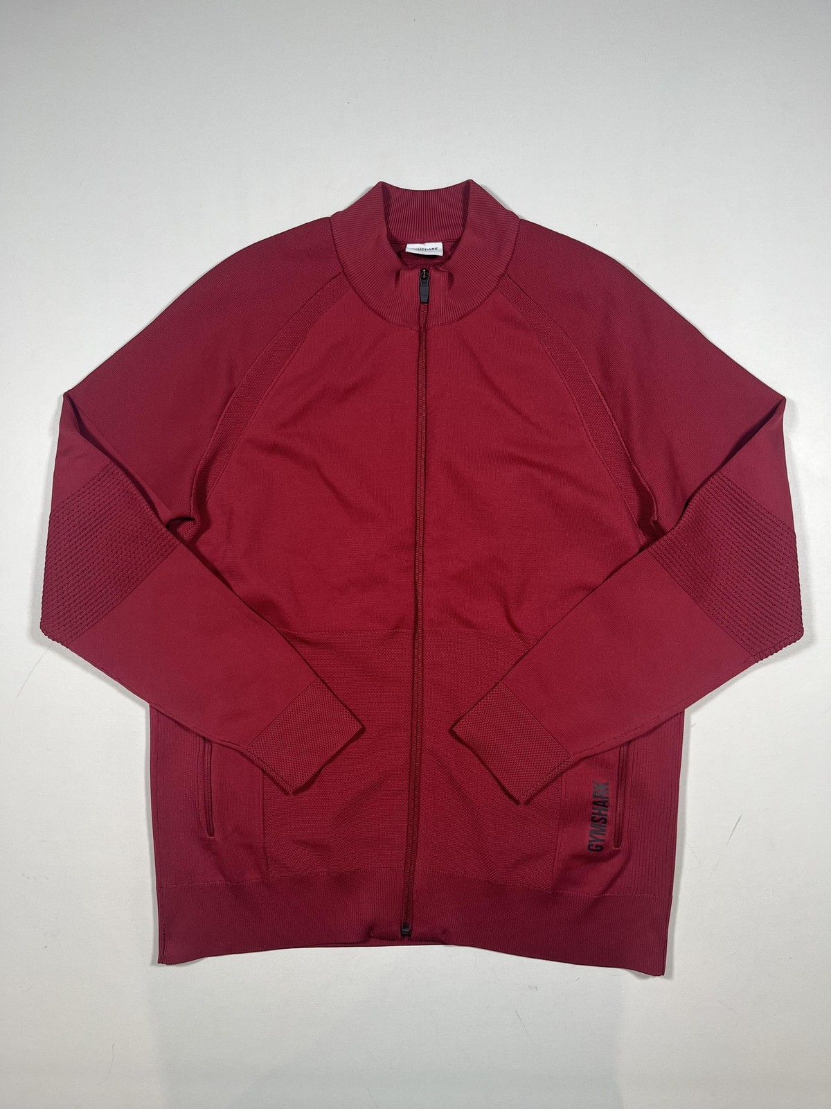 Gymshark Jacket Large Red Full Zip Track Athletic Sweater GMHD4419-BGR