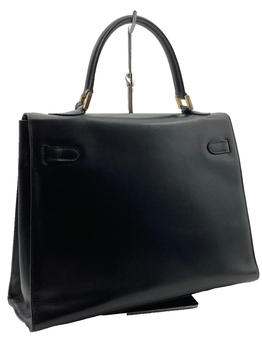 Bally Hand Top handle Bag Classic Black Leather 32cm Authentic