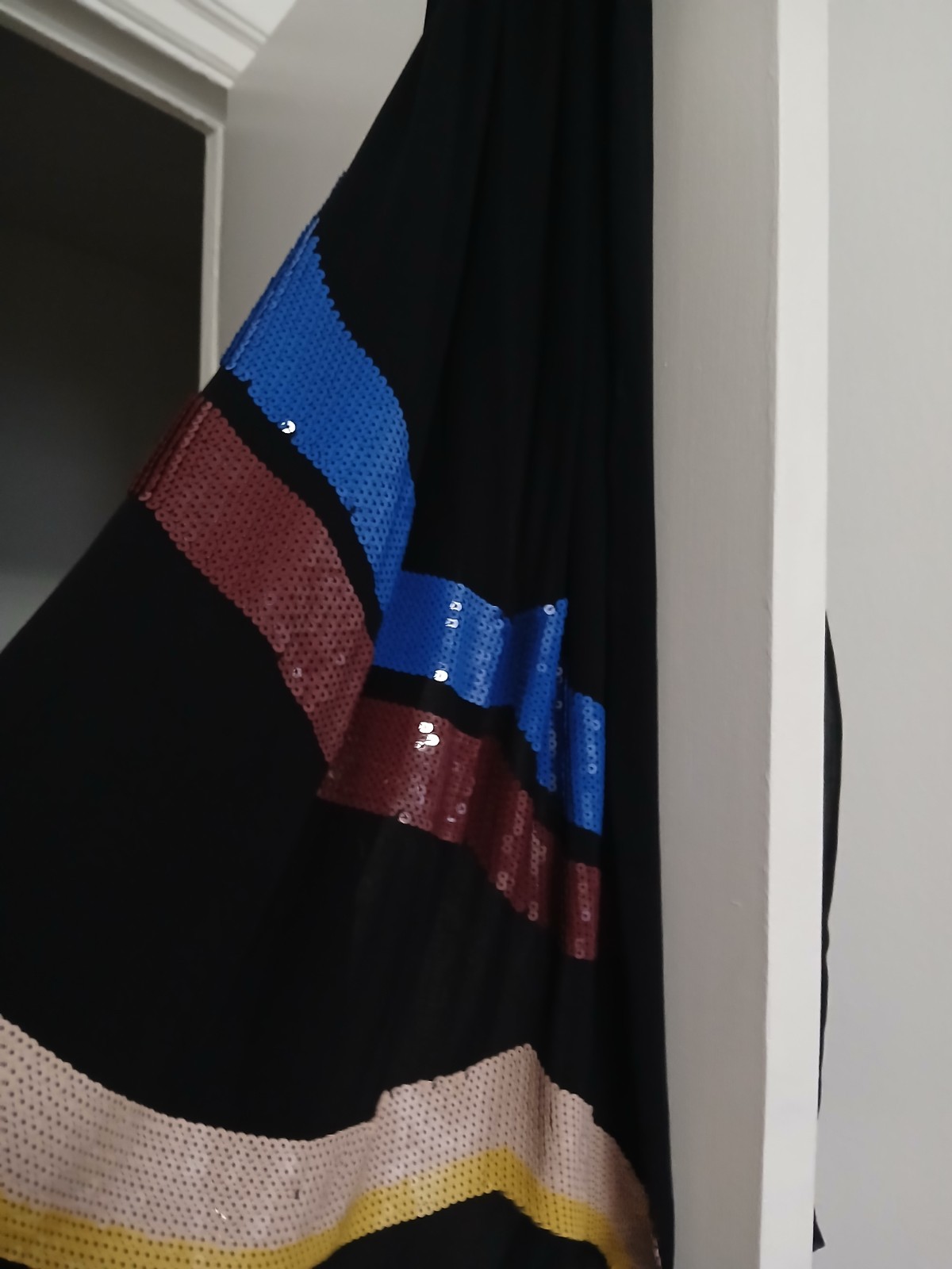 Gorgeous Emelio Puccio Multi Colored Silk and Sequin 84 Inch by 37 Inch Scarf