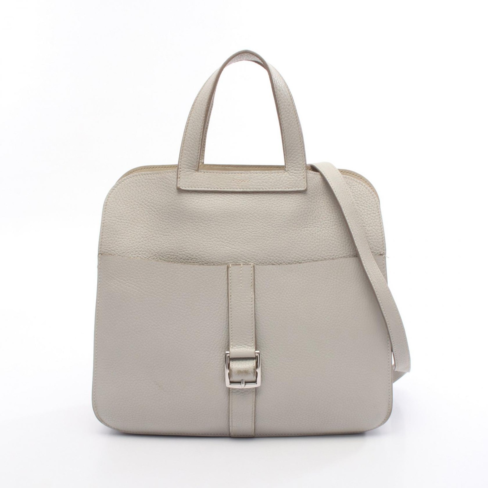 HERMES Halzan 31 Shulder Crossbody Handbag Clemence leather Gray Used Women SHW