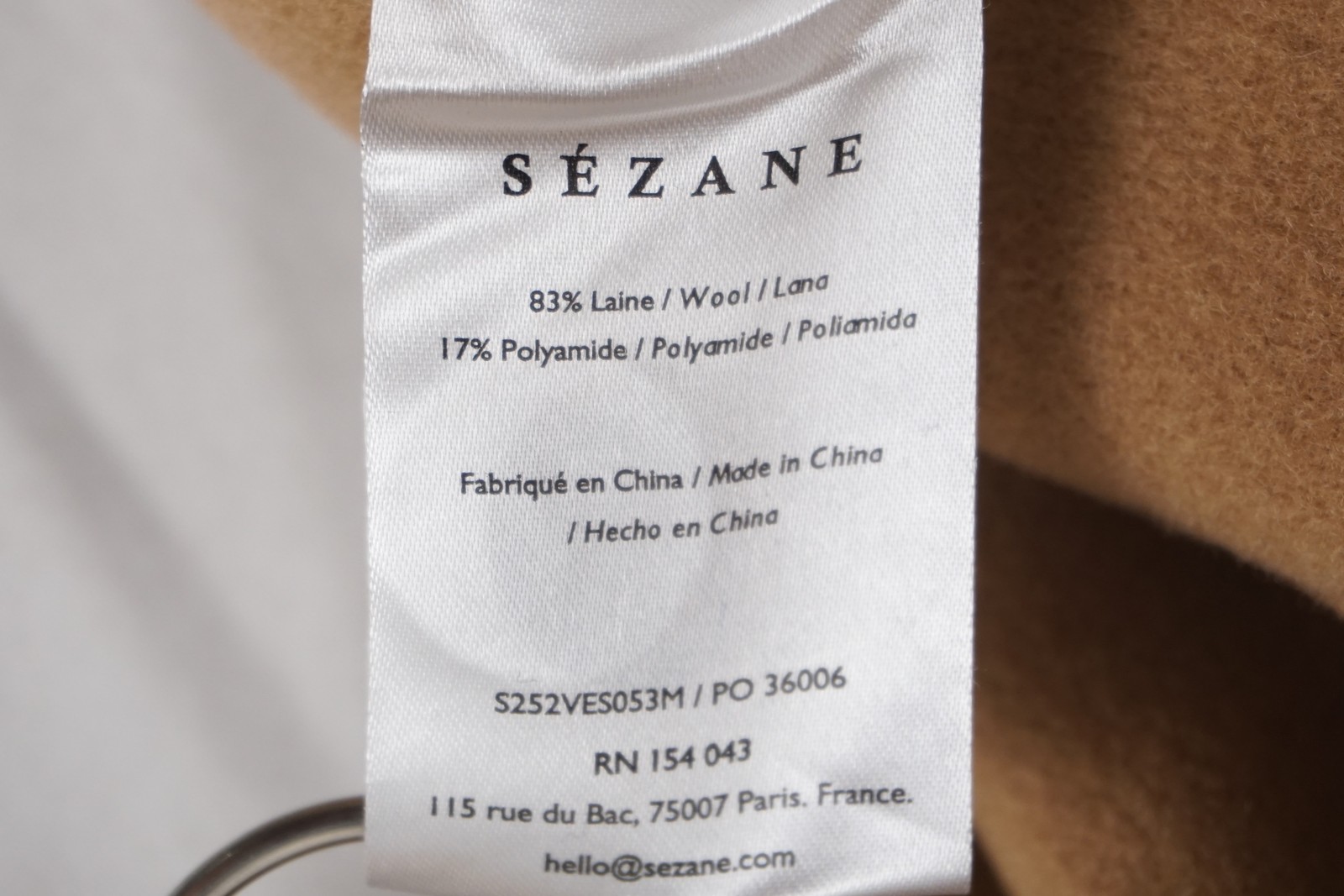 Sezane Mia Wool Blend Collared Jacket In Light Camel – Women’s Size US 2