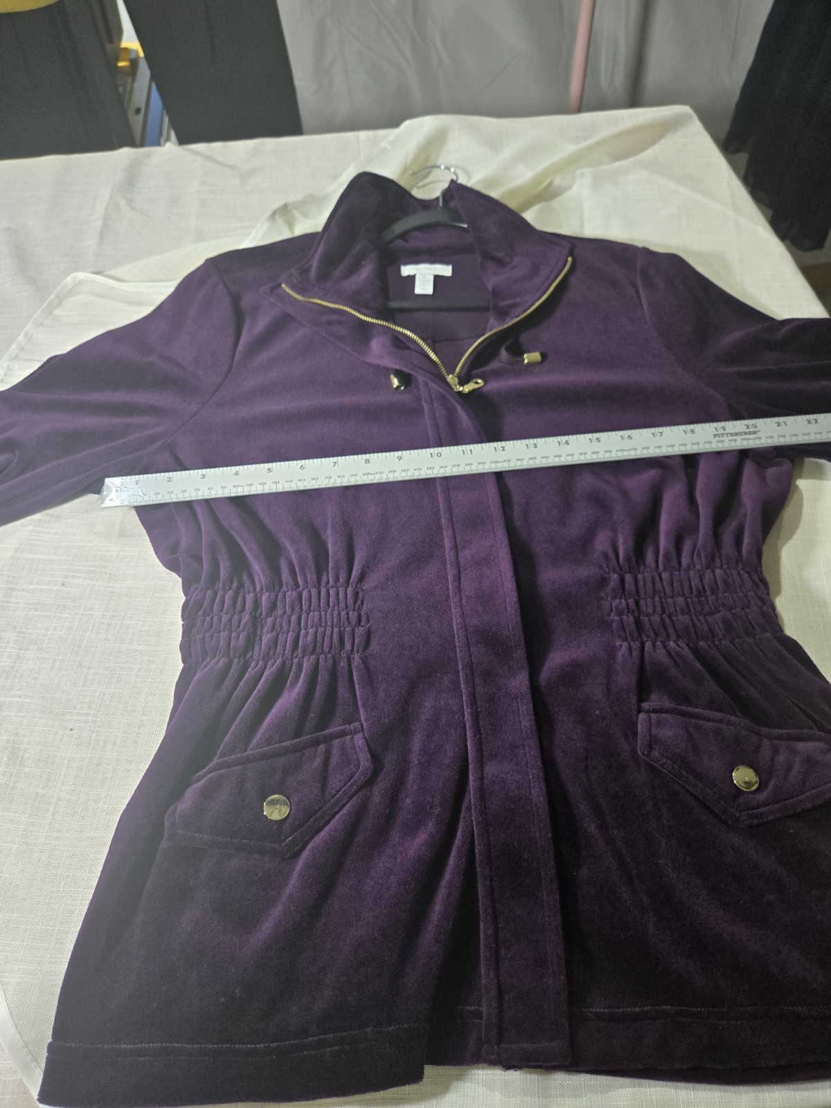 Charter Club Women’s Purple Drawstring Waist Lightweight Jacket – XL