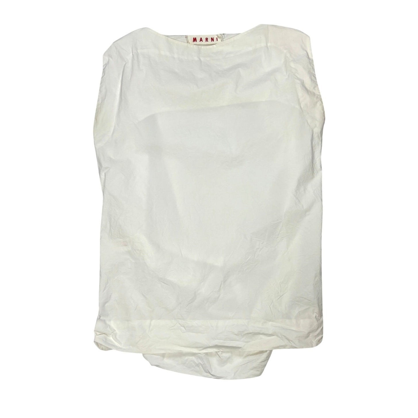 Marni Paper Cotton Structured Poplin Sleeveless Blouse Women’s 38