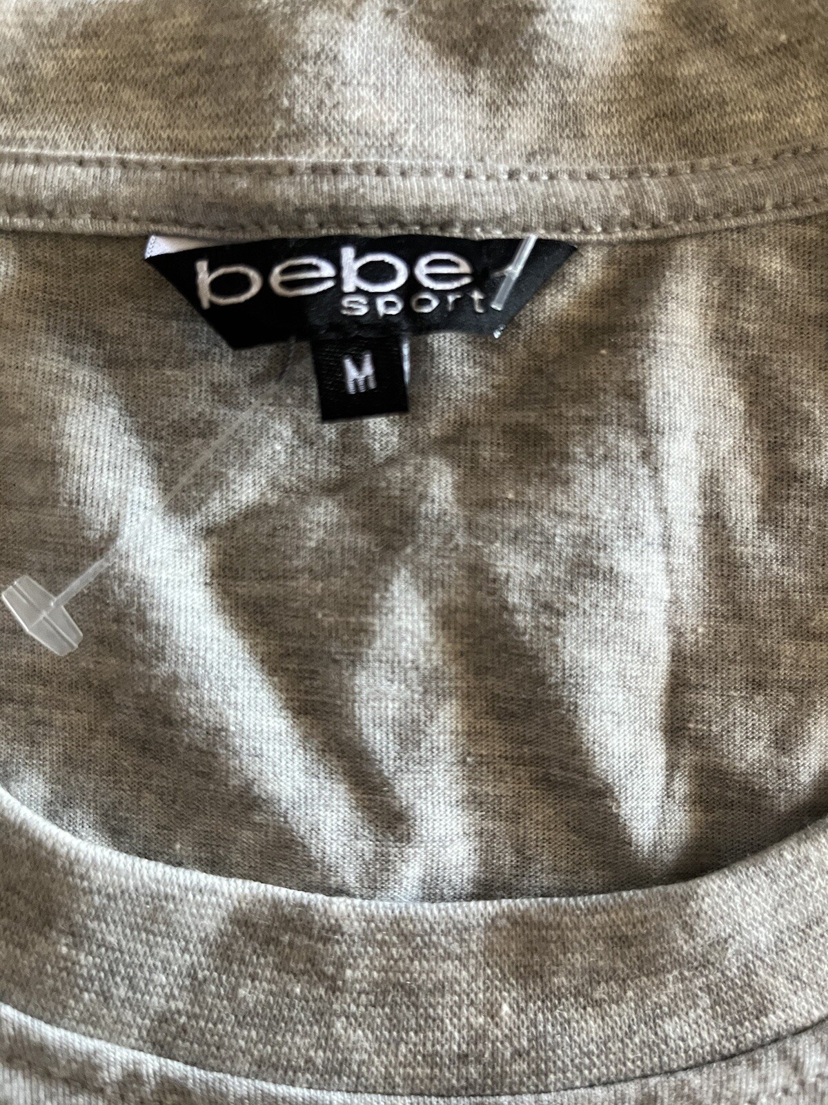 BEBE SPORT Gray Nailhead Boxy Tee NWT MSRP $39 M