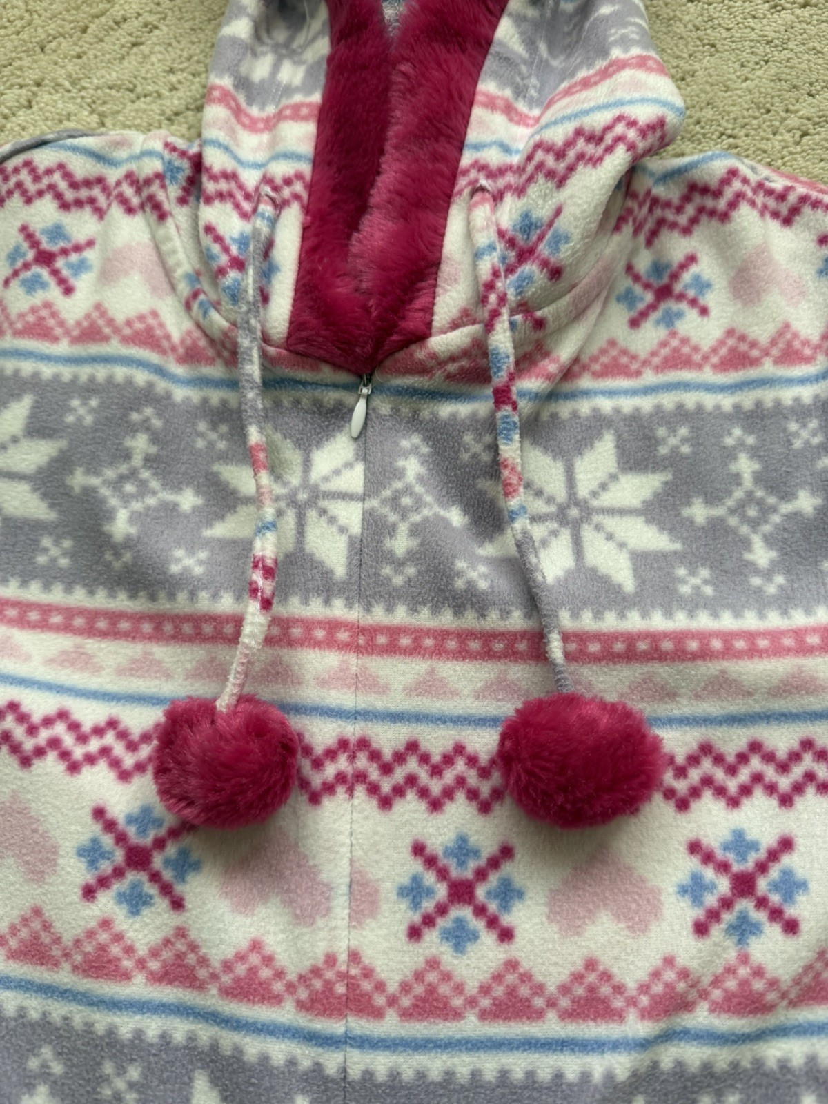 Ladies/Womens/Girls Fleece All In One Pyjamas Outfit Costume Hood Size 8-10