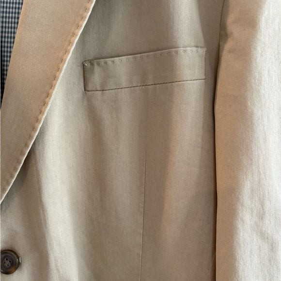 Kroon Men’s Casual Beige Cotton Sport Coat Classic Two-Button Blazer preppy 42R