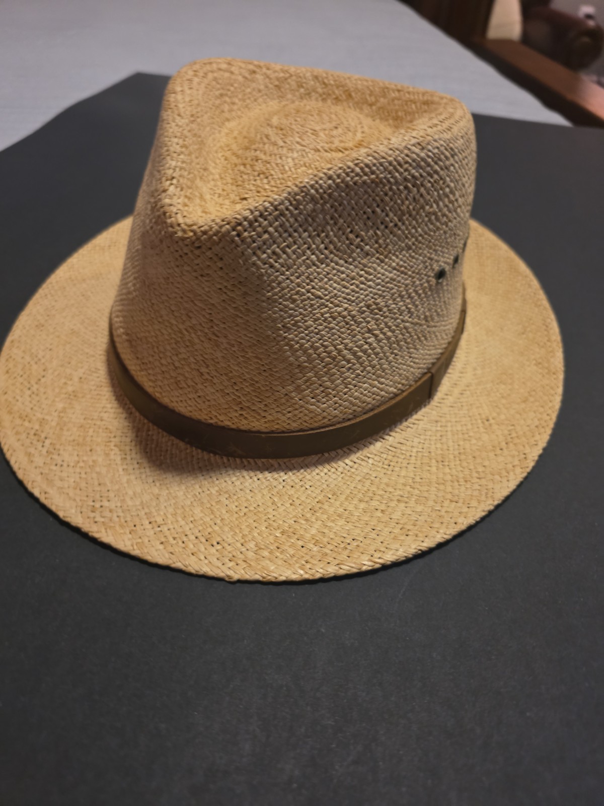 L.L.Bean Genuine Panama Straw Hat XL 7 1/2 7 5/8 Hand Woven Ecuador USA