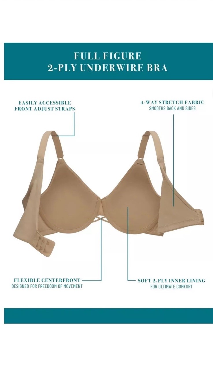 Vanity Fair Radiant Collection Women’s Back & Side Smoothing Underwire Bra 42DD