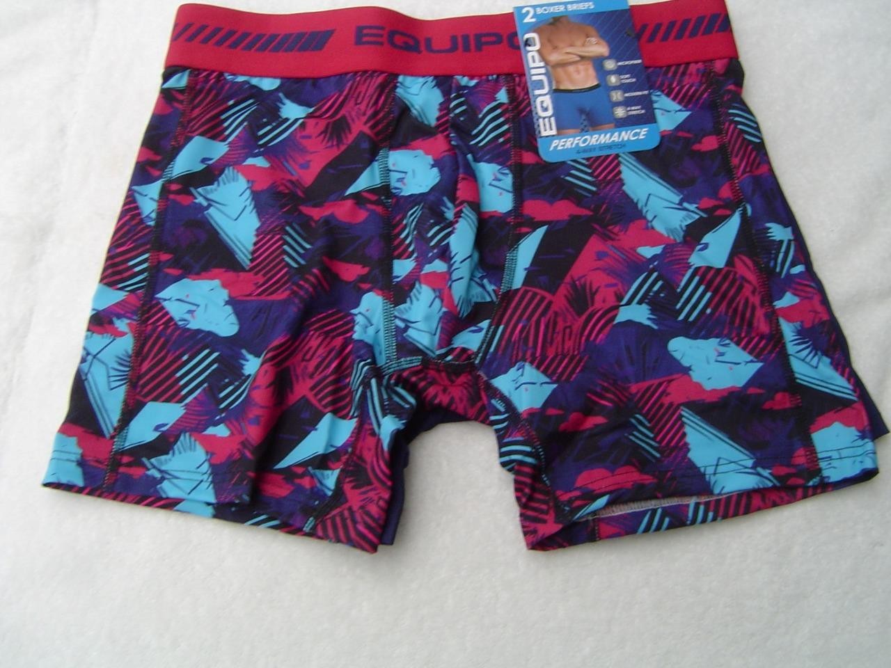 NEW MENS 2 PACK EQUIPO BOXER BRIEFS NAVY/MULTI AND NAVY SIZE MEDIUM 32-34
