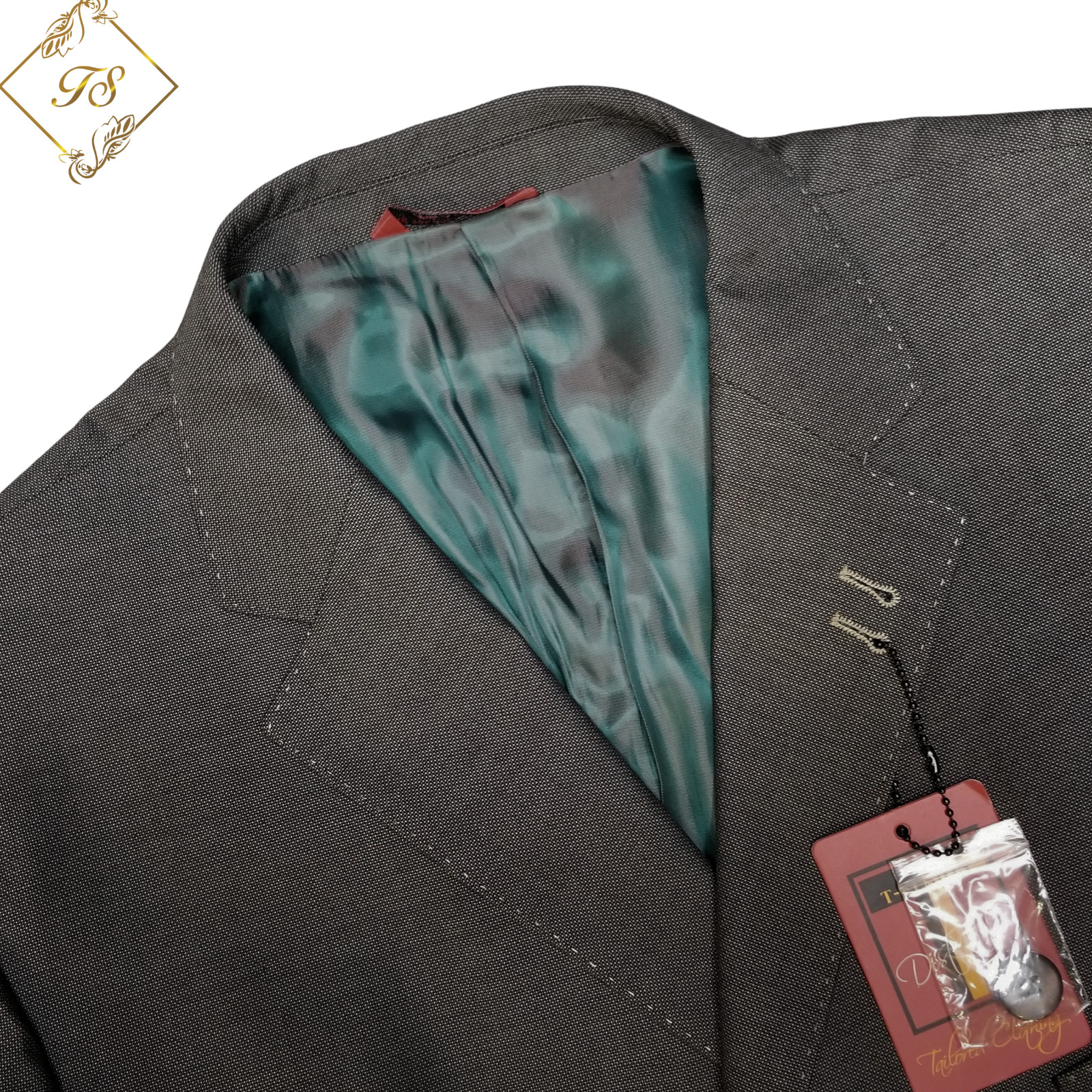 NEW $599 Tayion T-Fusion 2 Piece Olive Birdseye Suit Men’s 50R 44 X 36 Wide Leg