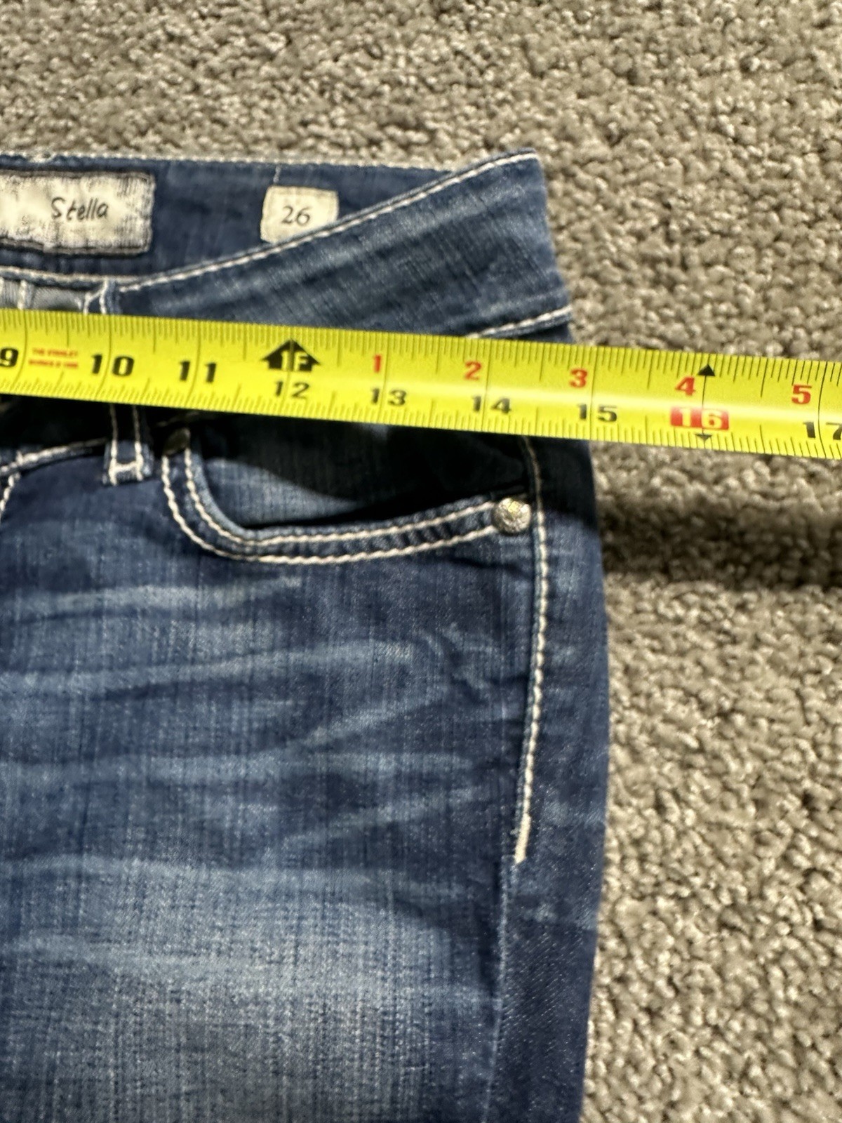 BUCKLE BKE Stella Womens Bootcut Stretch Blue Denim Jeans Size 29R (30×26.5)