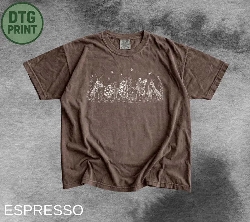 Vintage Insect Comfort Tee Bug Nature Graphic Design Shirt