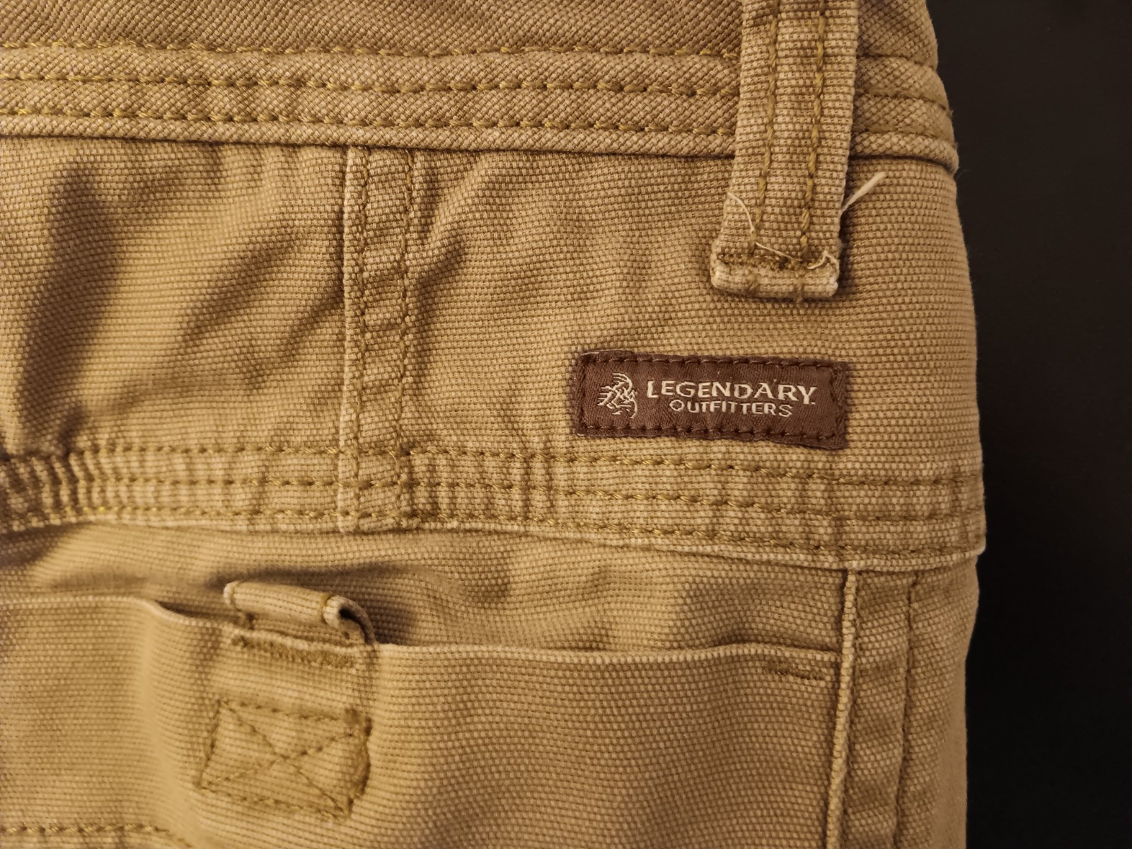 Legendary Outfitters Mens Heavyweight Canvas Utility Work Pants Brown/Tag 34×32
