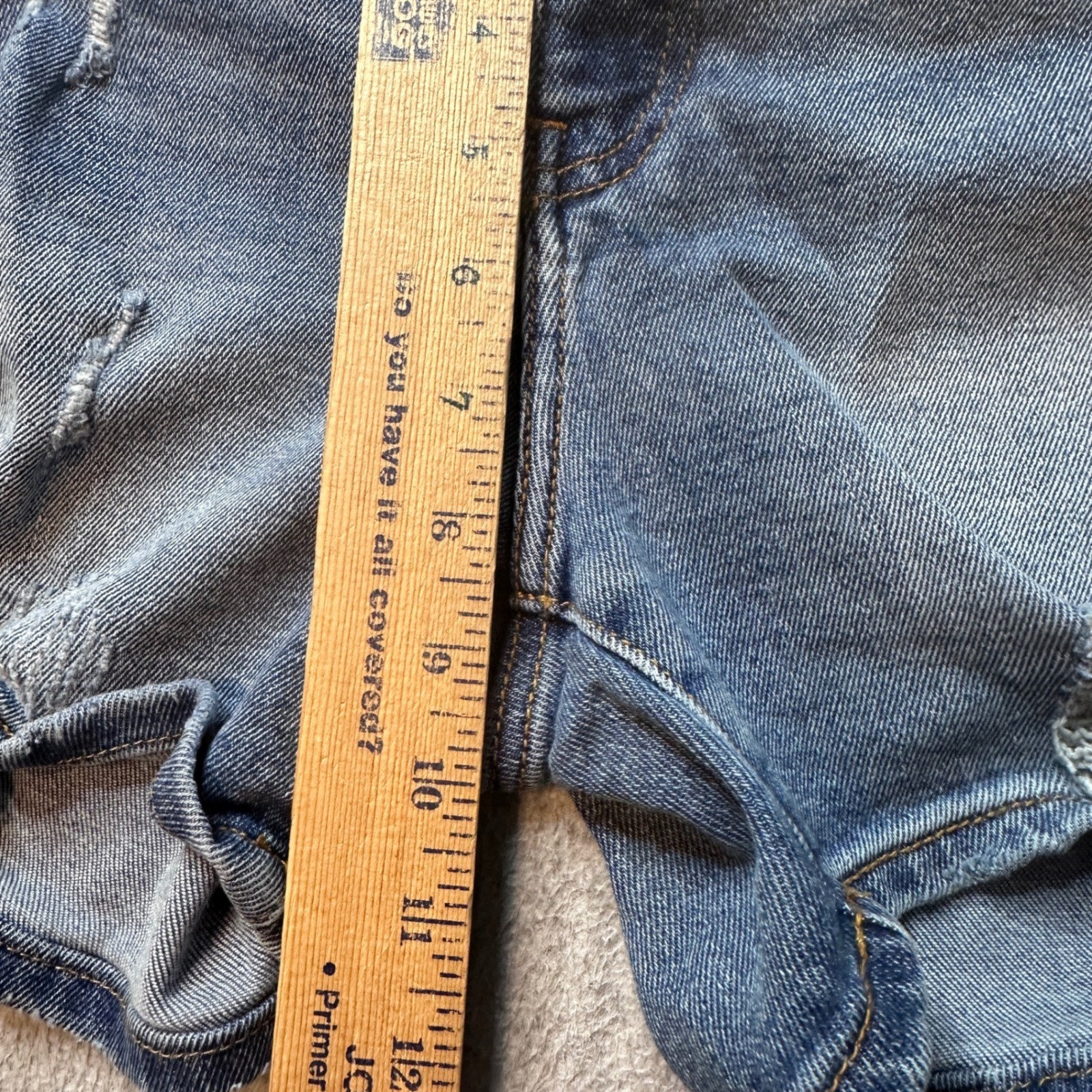 Buffalo Jean Shorts Womens 28 Blue Lexi Semi Hi Short Distressed Stretch Denim