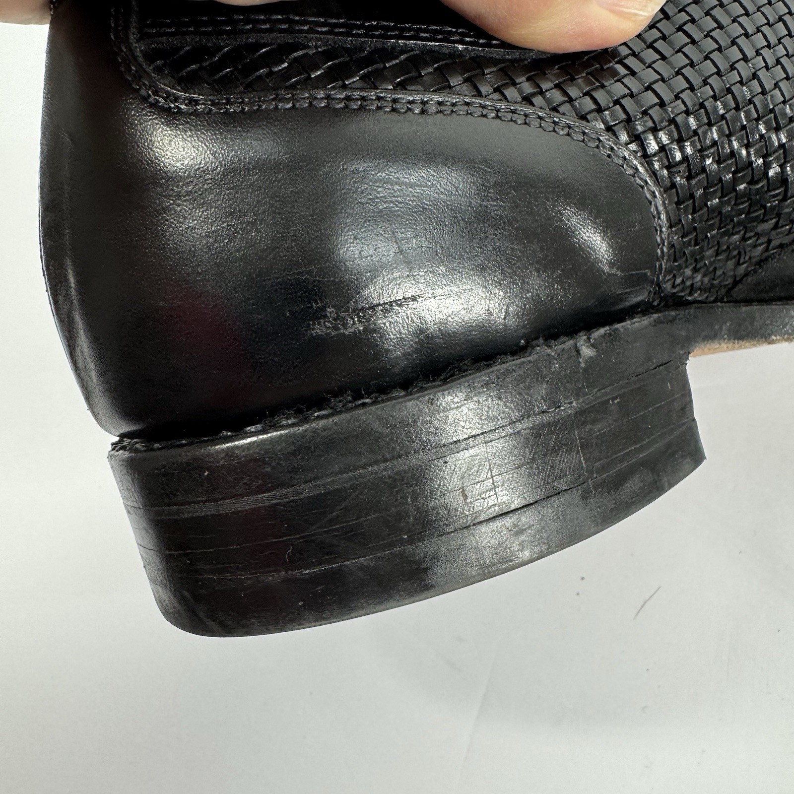 Allen Edmonds Mens Winhall Woven Leather Dress Shoes Size 9.1/2 38 Black READ