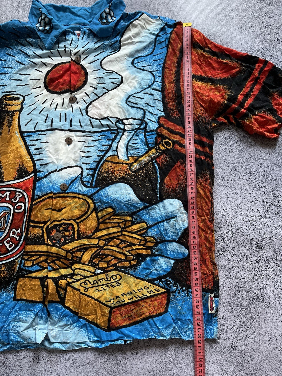 Vintage Mambo Loud Shirt 90s Reg Mombasa Hawaiian Mambo Bitter Beer, Size L