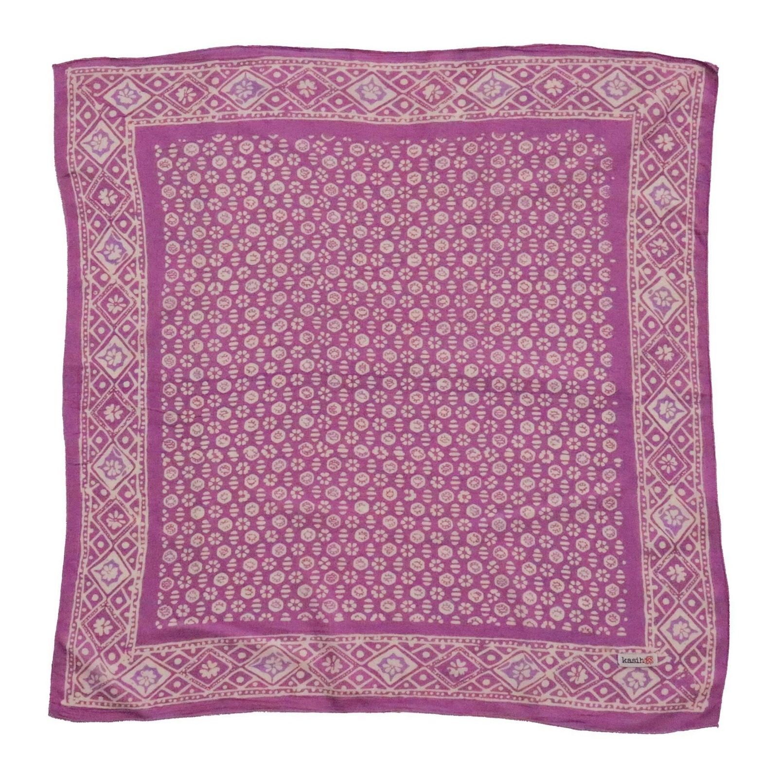 Bandana Square Scarf – Cotton Batik in Lavender Purple