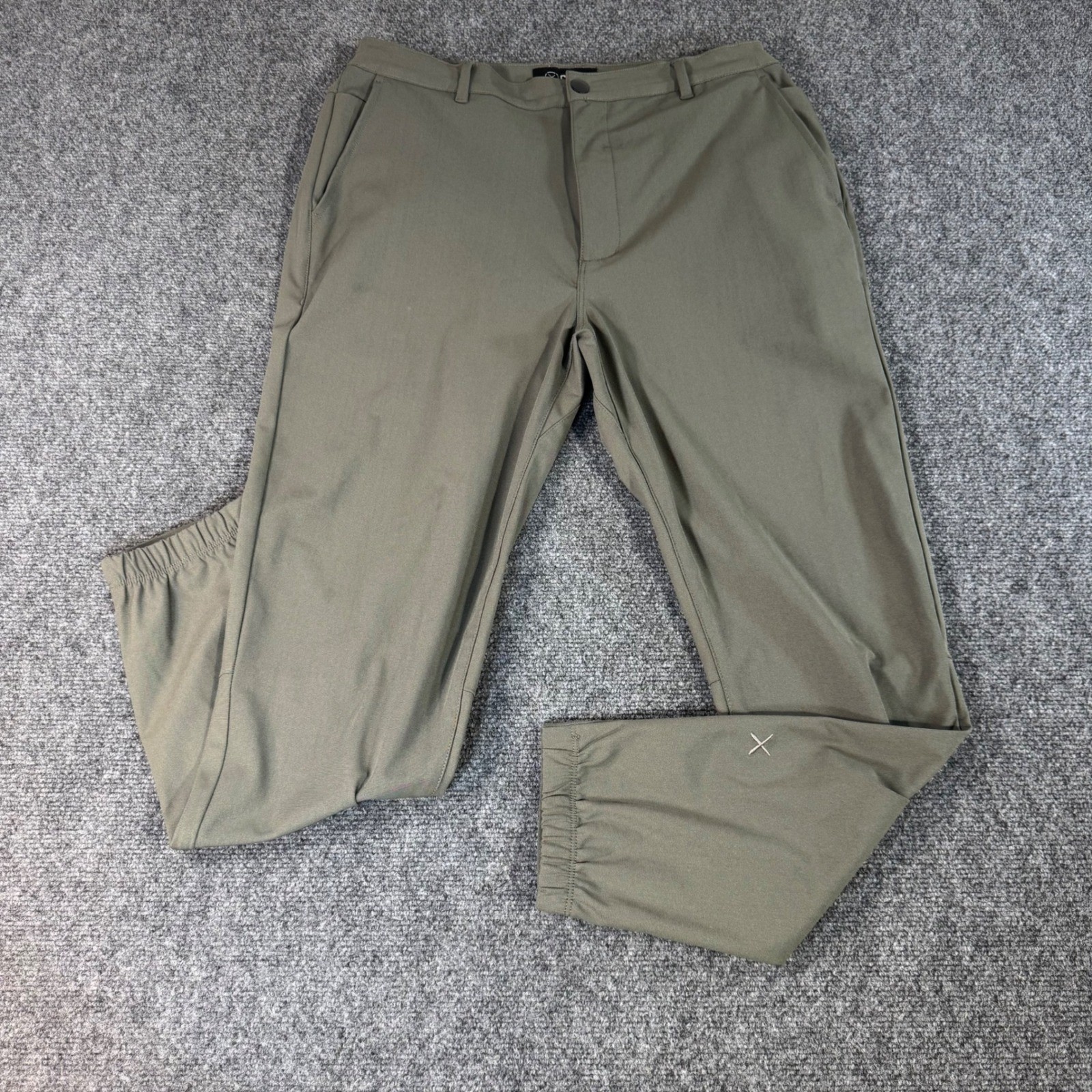Cuts Clothing AO Jogger Mens Large Olive Green Technical Stretch Pants Slim Fit