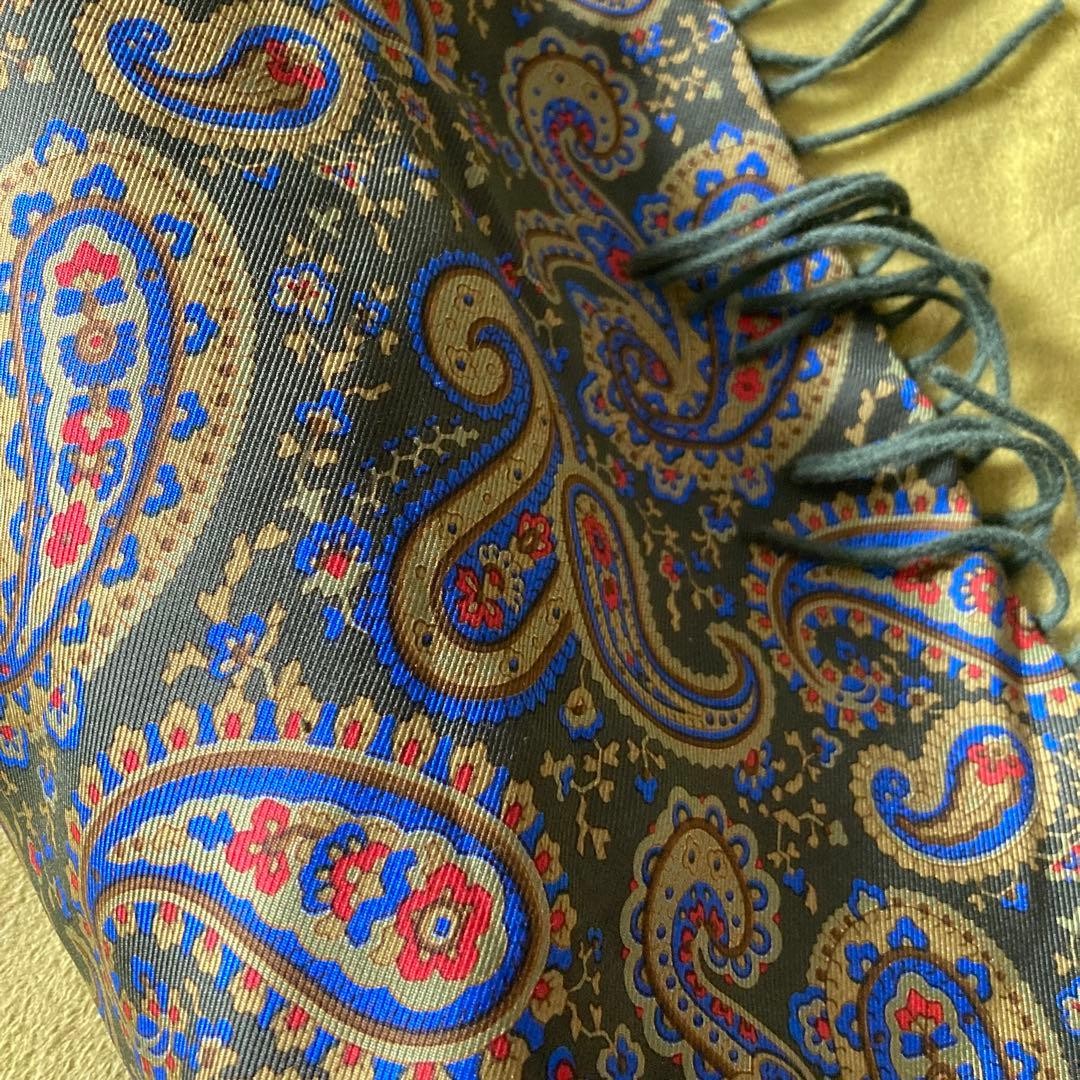 Etro Reversible Cashmere Silk Scarf 12.6×50.4in Unisex Mos Green