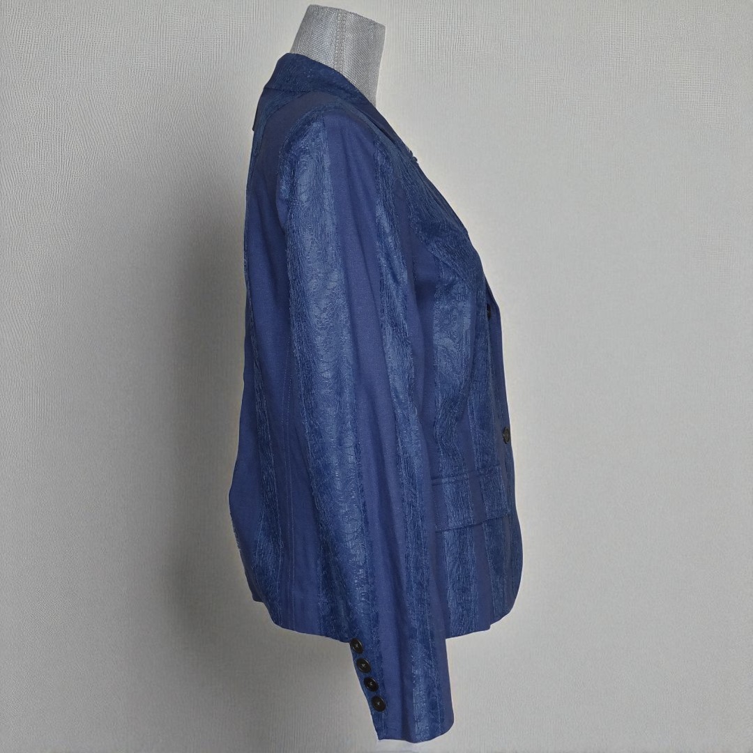 Coldwater Creek LS Hint of Lace Blazer Jacket Cornflower Blue – Medium – NWT $99