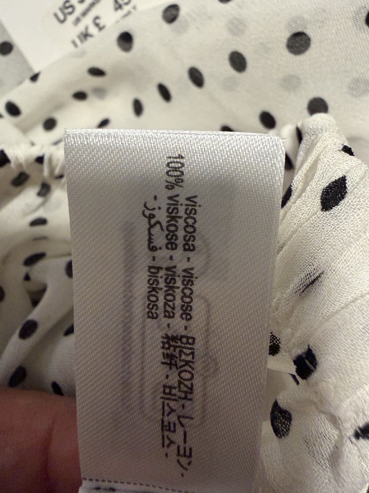 Zara ZW Collection Sheer Polka Dot Top Blouse Batwing Black White Copenhagen