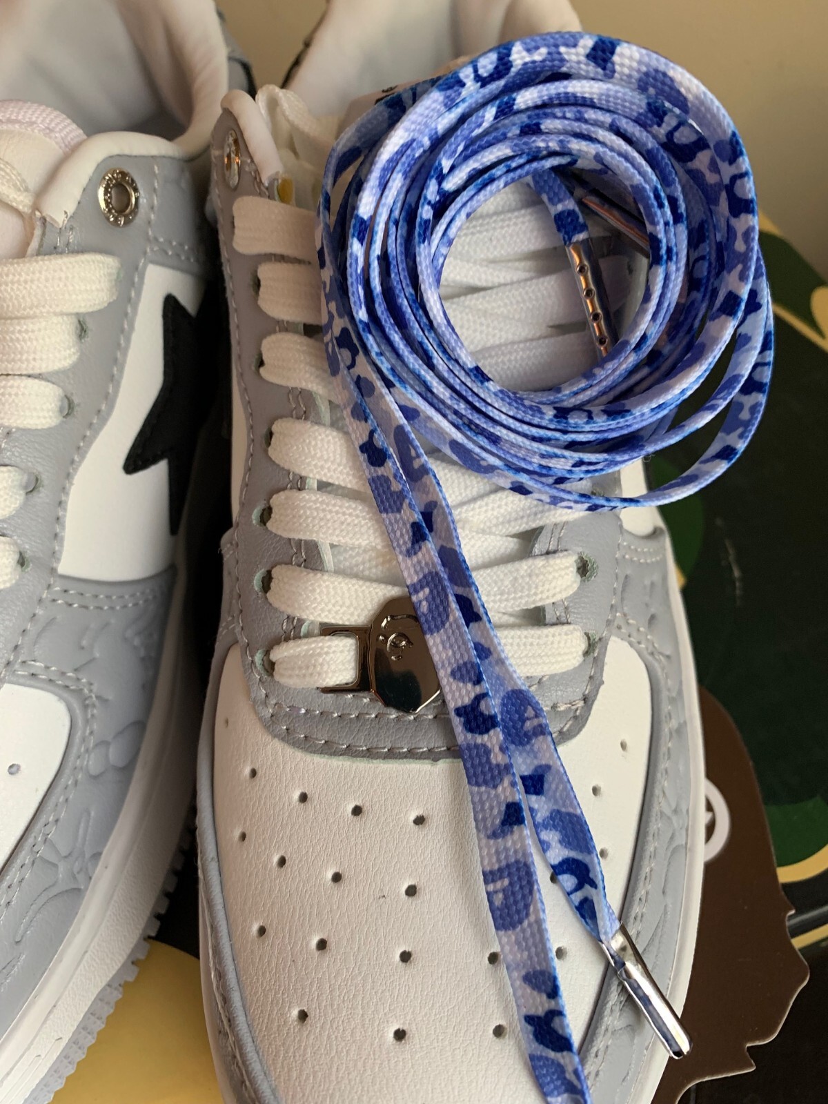 120cm Camo shoelaces replacement laces for Bape – Ape Head design CHOOSE COLOR!!