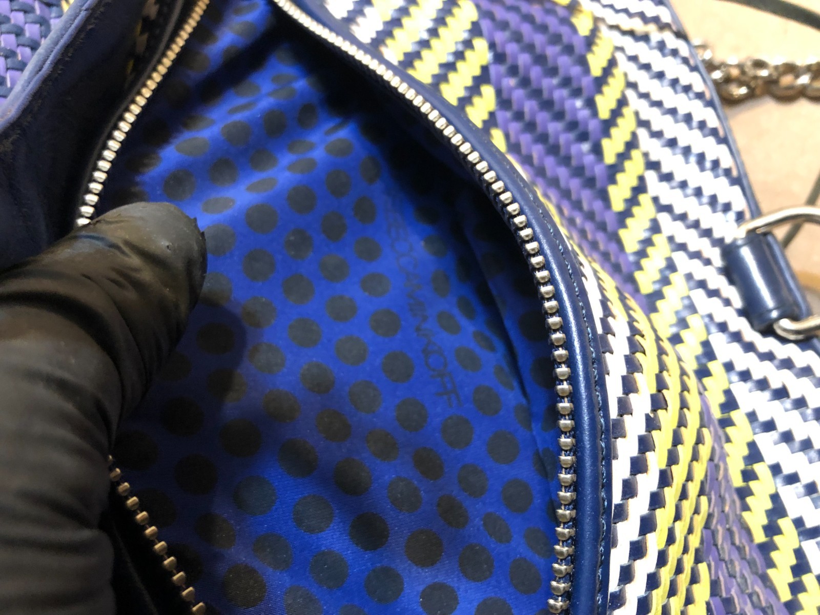 Rebecca Minkoff MAC Clutch Multipurple Rare With Tassle Charm Dust Bag