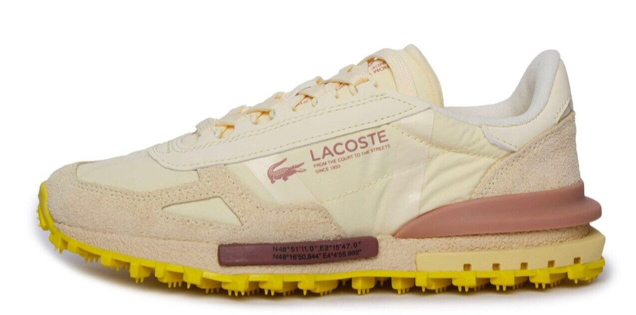 Lacoste ELITE ACTIVE 2025 Women’s Sneakers Light Yellow/Yellow. US Sizes 5 to 10