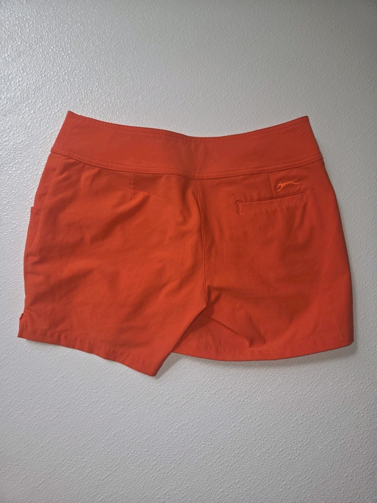 Slazenger Chino Shorts Orange Size 10 Cotton Canvas Pockets Button Closure