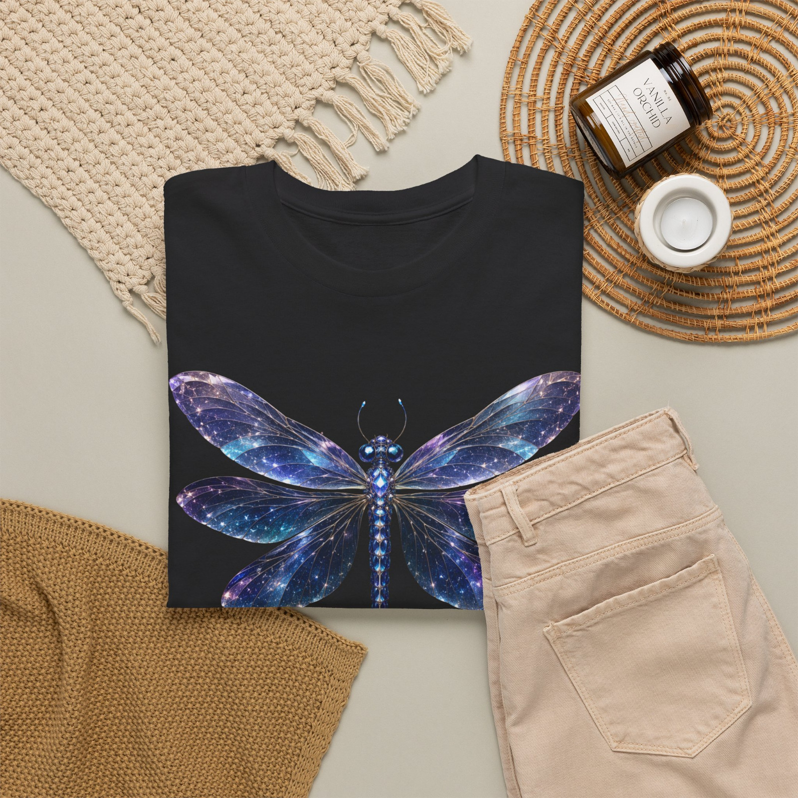 Stay Bright Dragonfly Inspirational Graphic T-Shirt