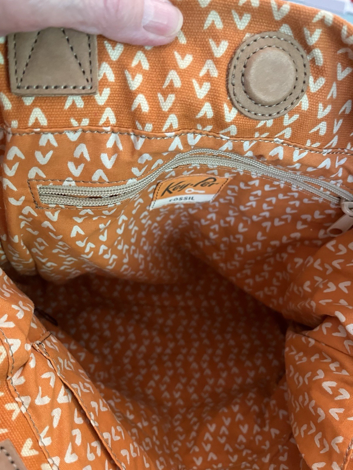 Fossil KeyPer Coated Canvas and Leather Tote Bag with Crossbody Strap